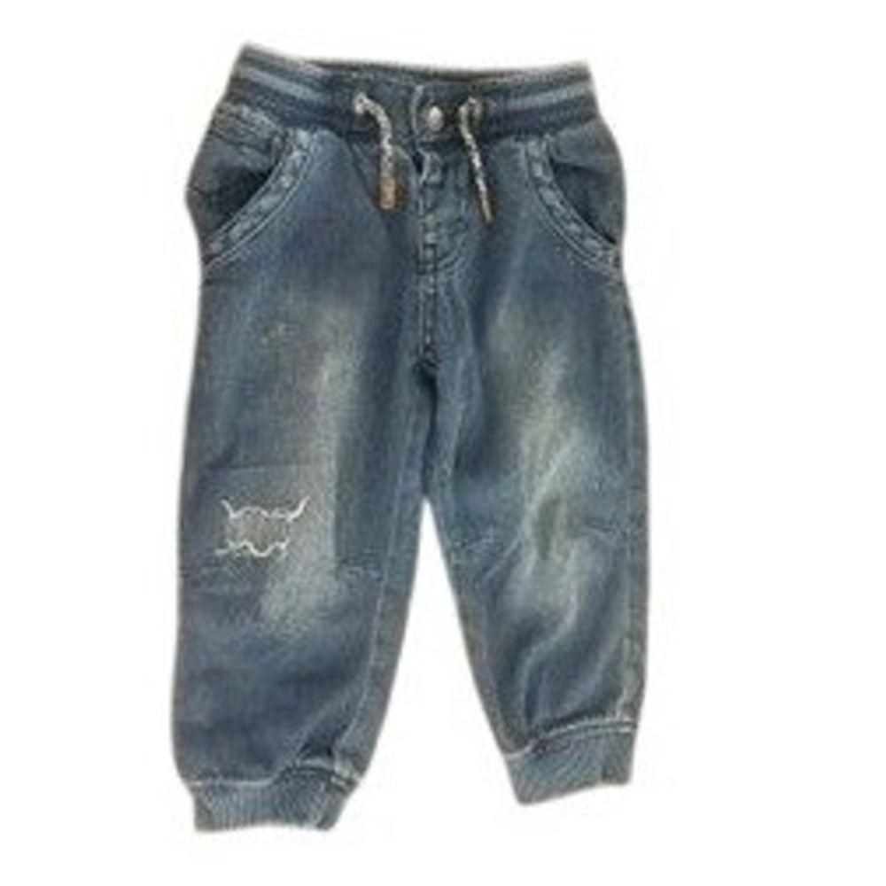 Genuine Kids from OshKosh Boys 2T Denim Jogger Pants Medium Wash Blue Distressed